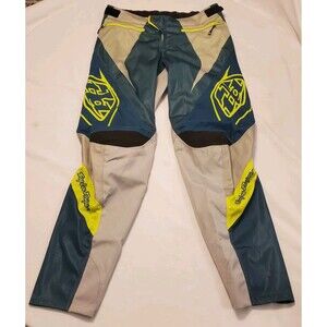 Troy Lee Designs Sz 32 Sprint Gray Blue MX MTB Pants BMX Downhill Bicycle Pants